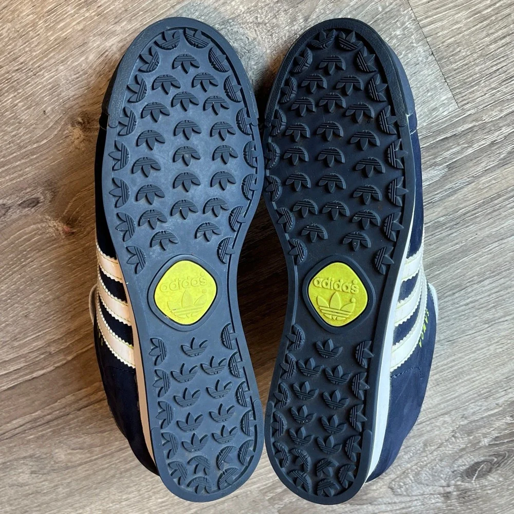 Adidas Samoa Navy Blue Lime Green White Walking Sneakers G59814 Womens 7